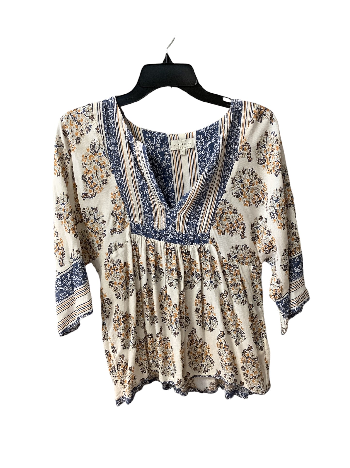 Top Long Sleeve By Lucky Brand In Floral Print, Size: S