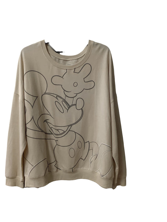 Top Long Sleeve By Walt Disney In Tan, Size: Xxl