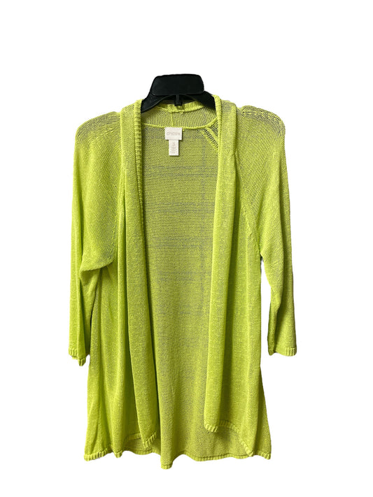 Sweater Cardigan By Chicos In Green, Size: Xl