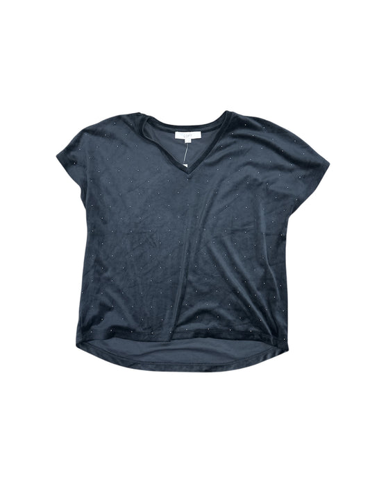 Top Short Sleeve By Loft In Black, Size: S