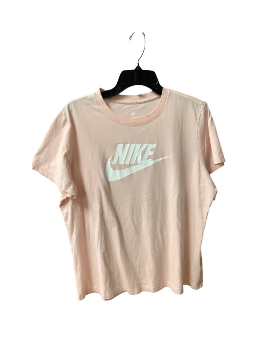 Athletic Top Short Sleeve By Nike Apparel In Pink, Size: Xl