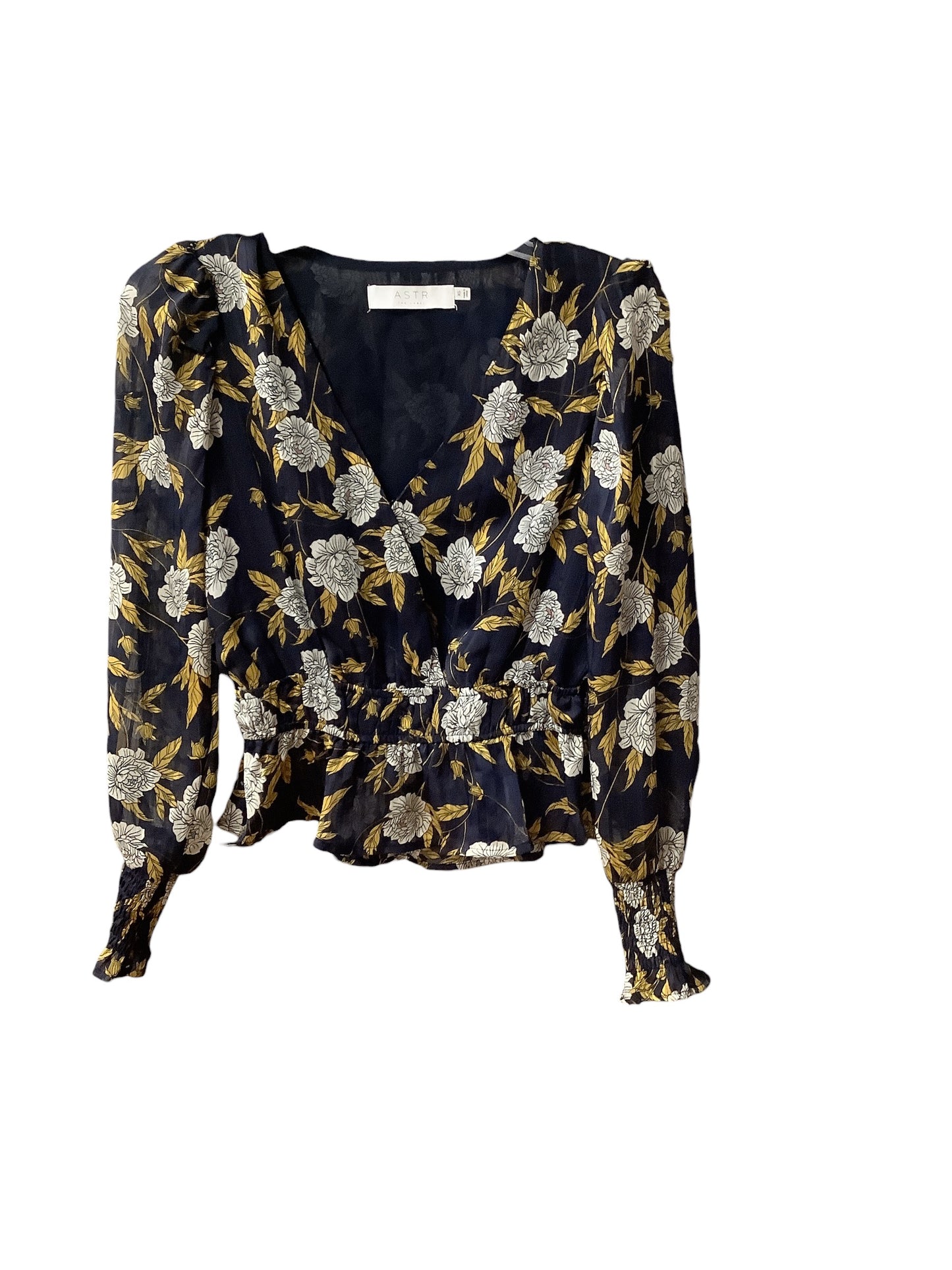 Top Long Sleeve By Astr In Floral Print, Size: Xs