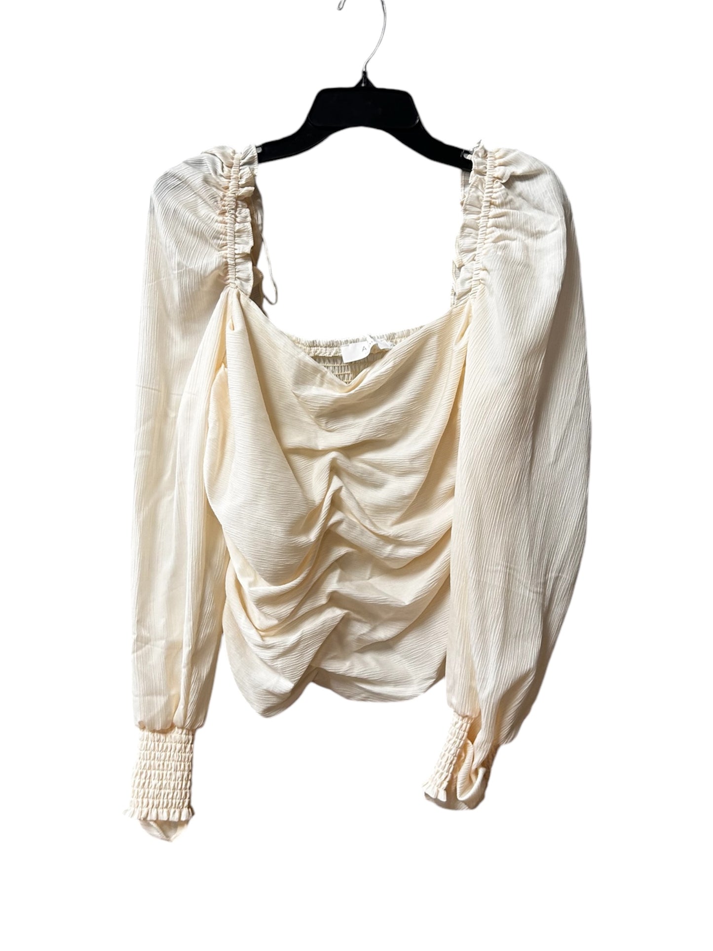 Top Long Sleeve By Astr The Label In Cream, Size: L