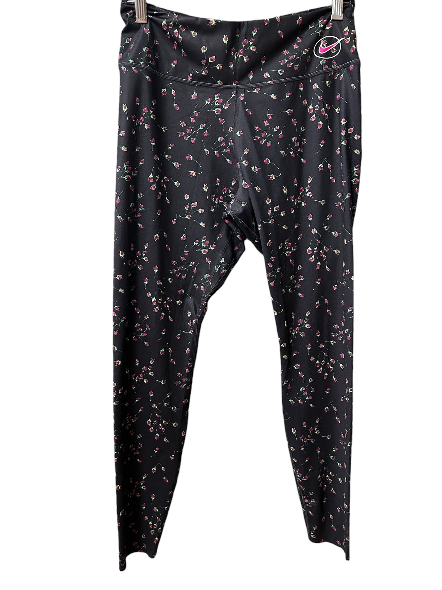 Athletic Leggings By Nike Apparel In Floral Print, Size: L