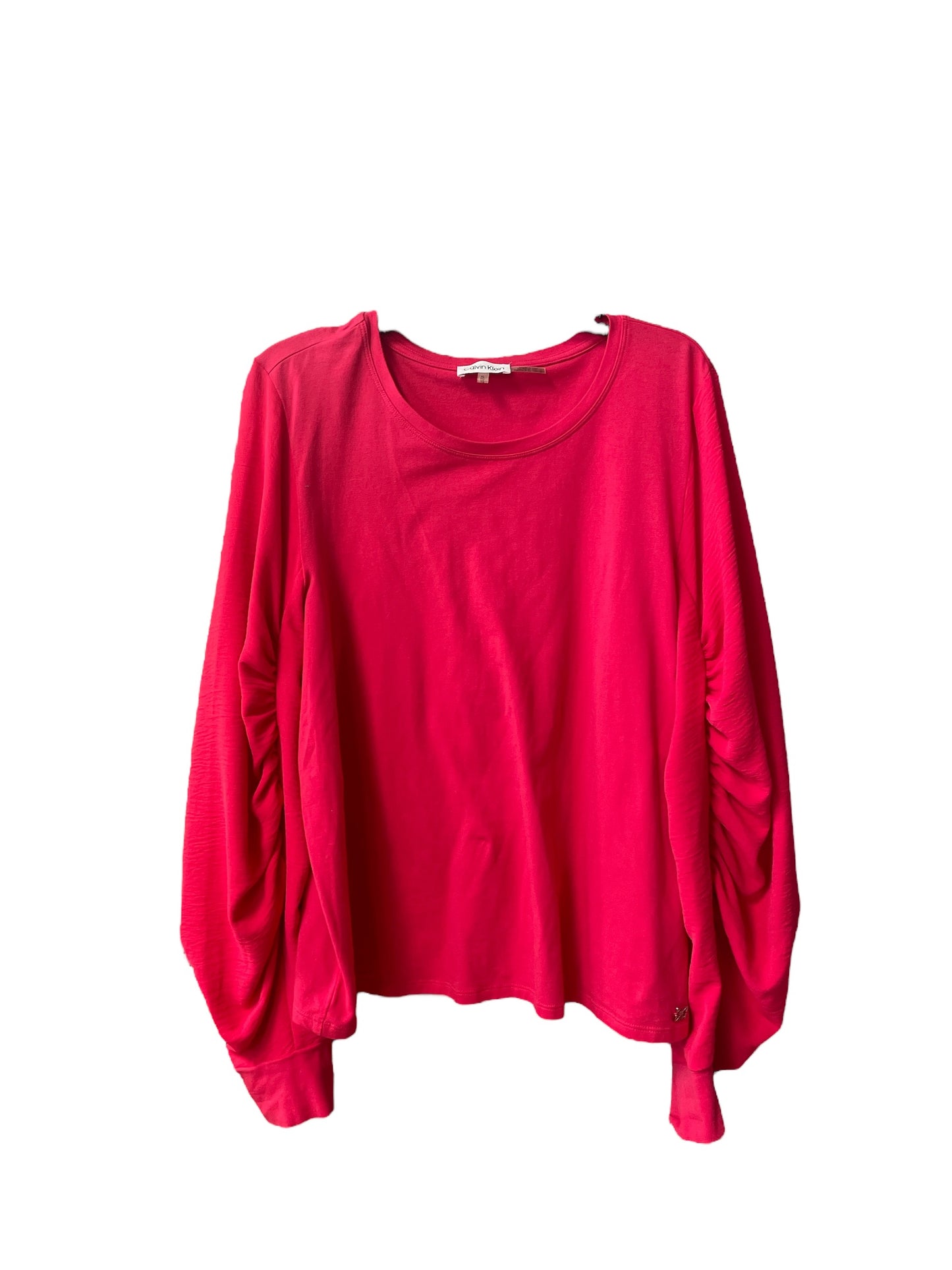 Top Long Sleeve By Calvin Klein In Pink, Size: Xl