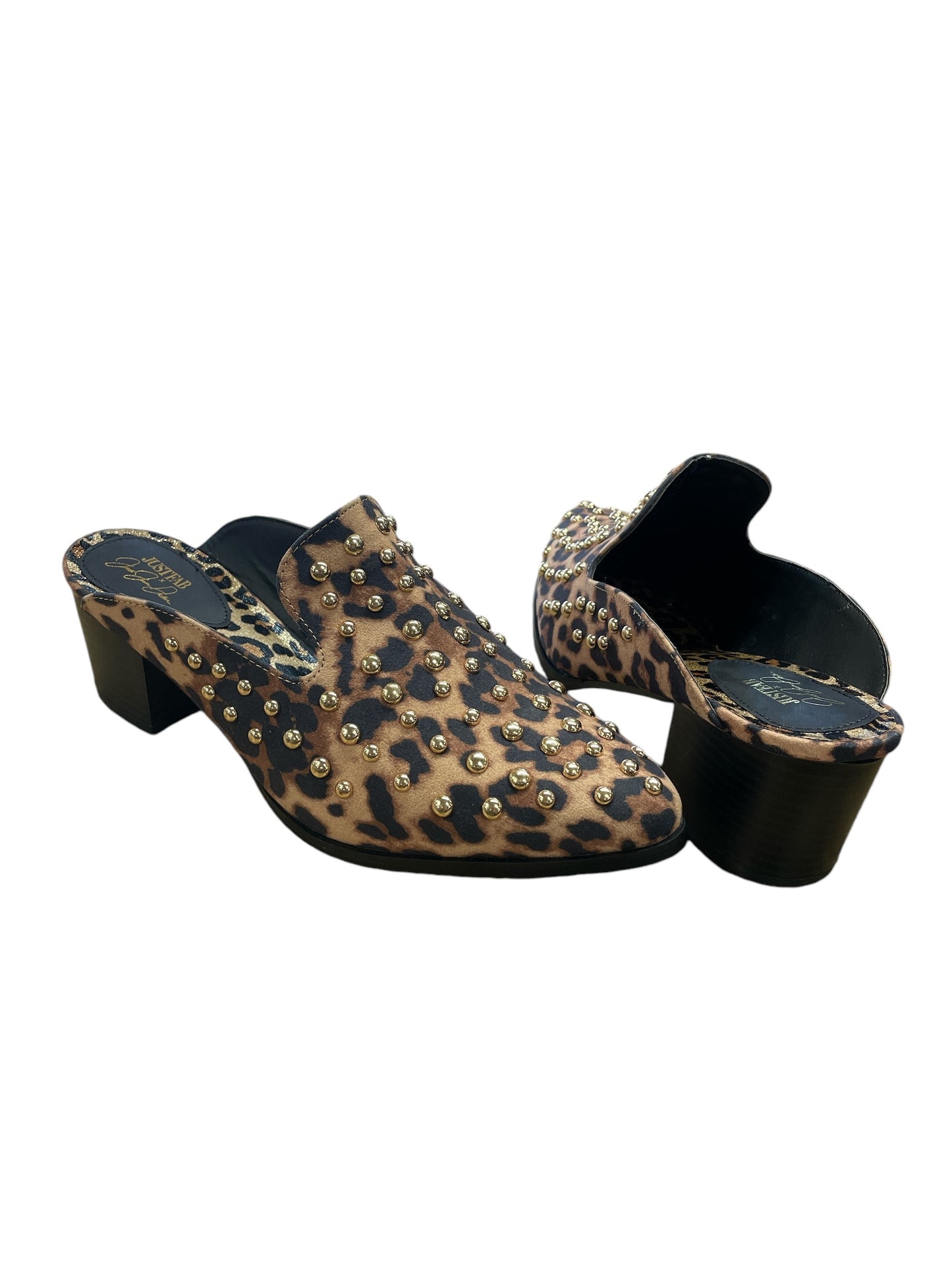 Shoes Heels Block By Just Fab In Animal Print, Size: 8