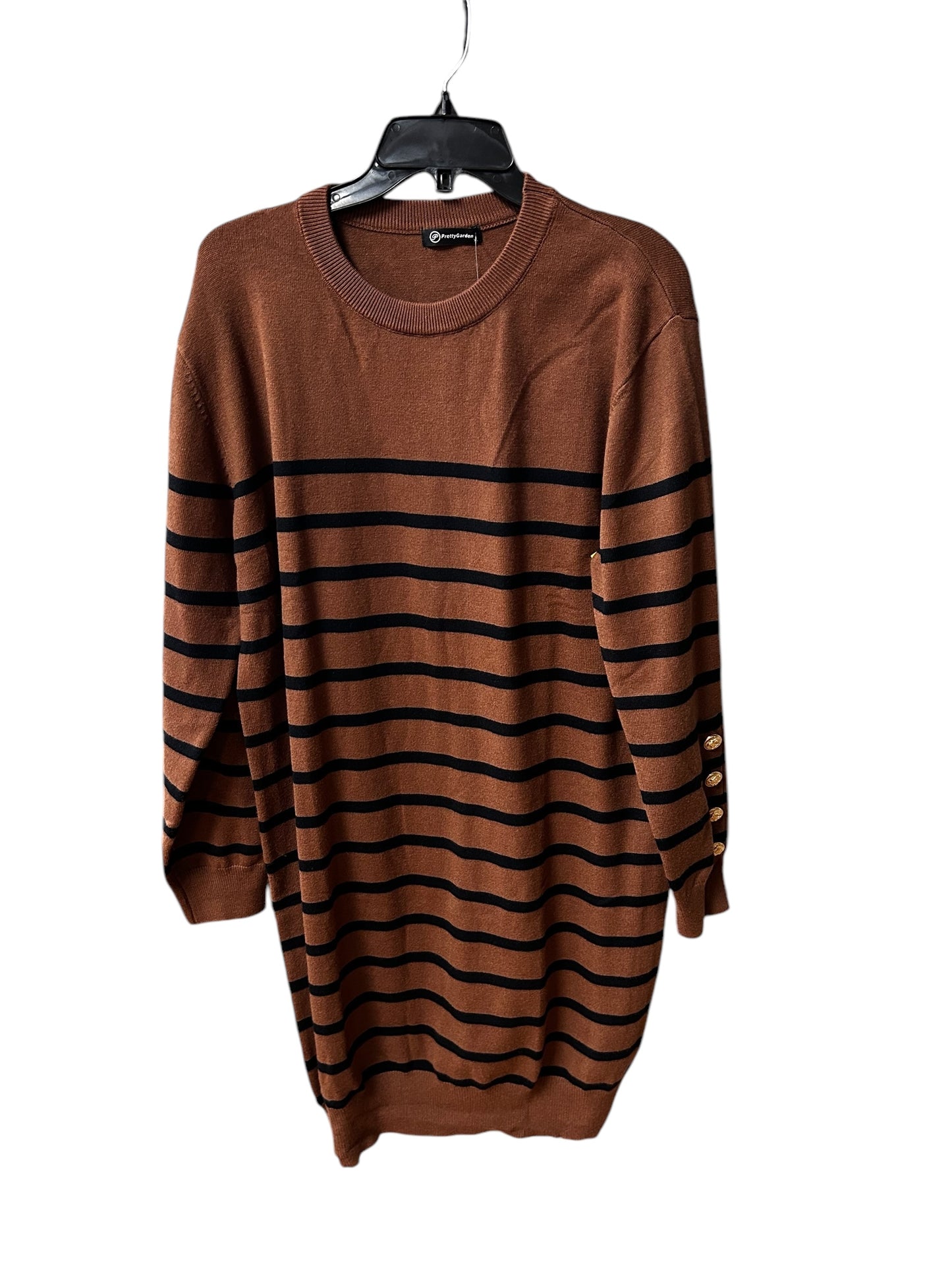 Dress Sweater By Clothes Mentor In Brown, Size: Xl