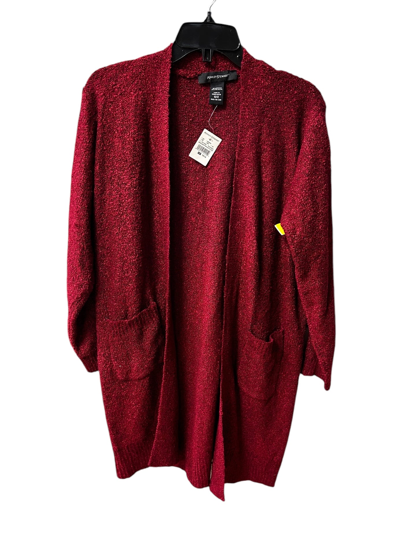 Sweater Cardigan By Ashley Stewart In Maroon, Size: 0x