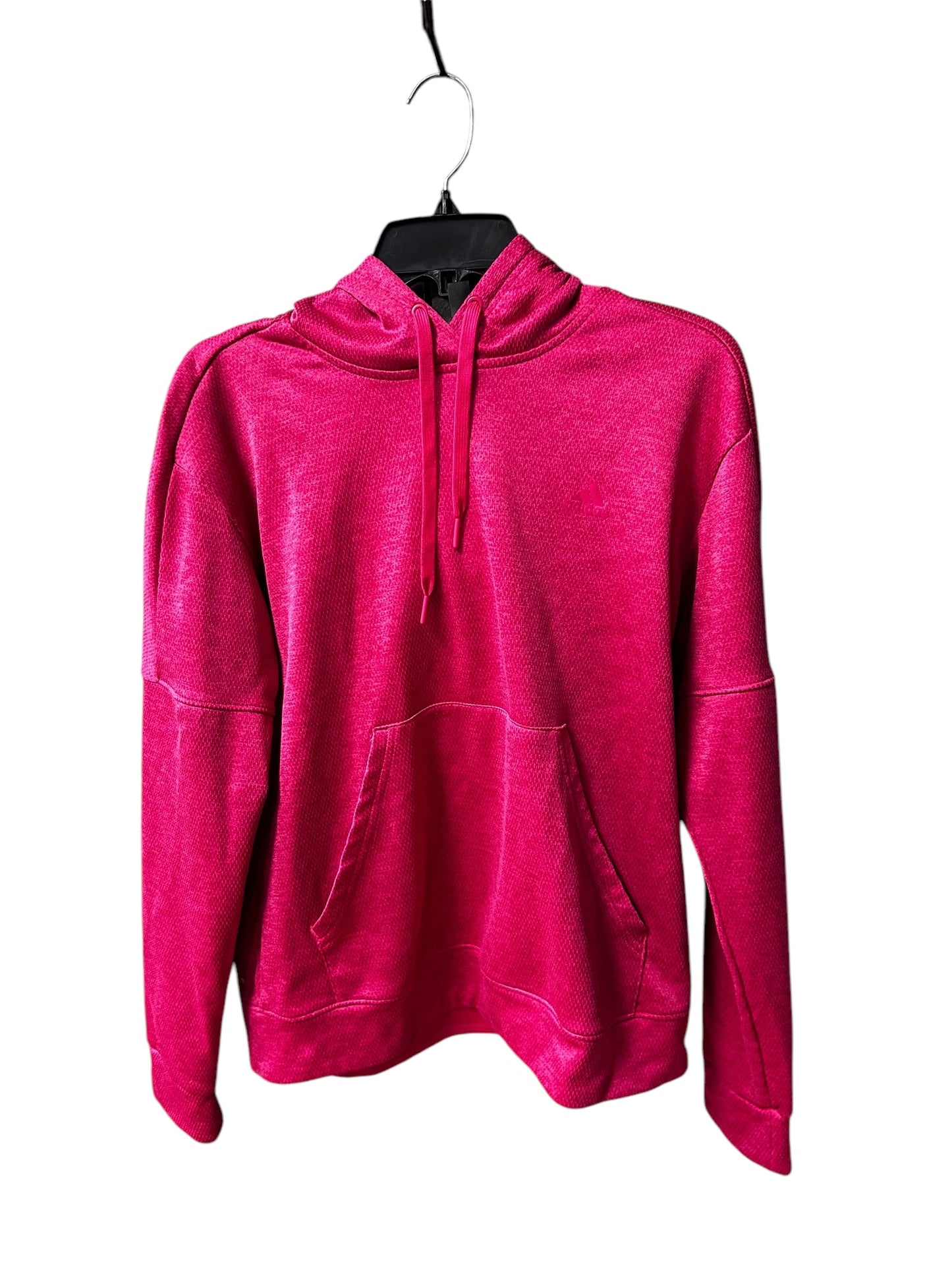 Athletic Sweatshirt Hoodie By Adidas In Pink, Size: L