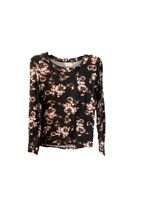 Top Long Sleeve Basic By Maurices In Floral Print, Size: Xs