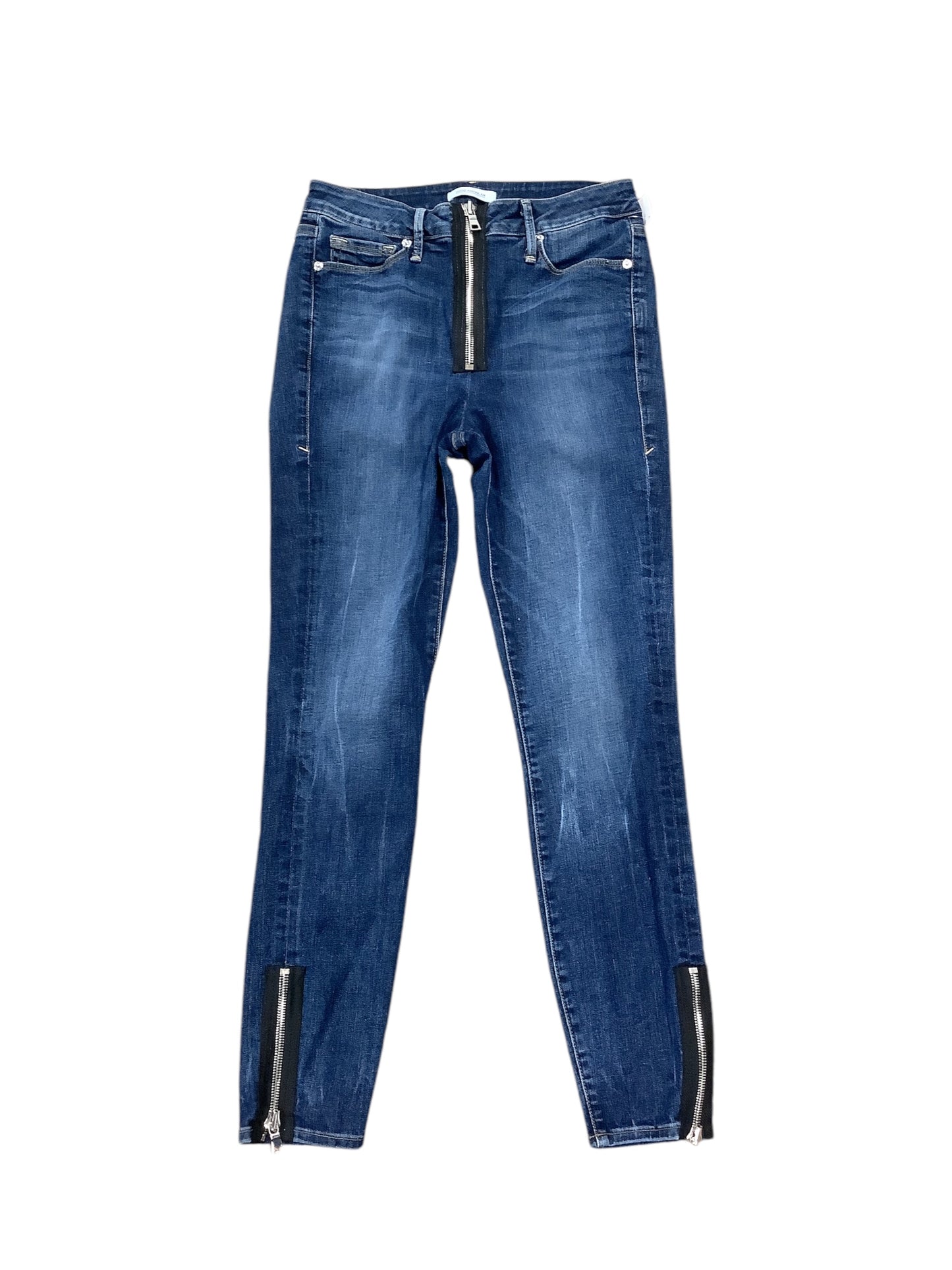 Jeans Skinny By Good American In Blue Denim, Size: 4