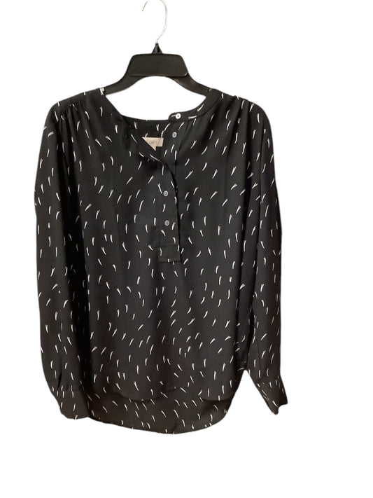 Top Long Sleeve By Loft In Black & White, Size: S