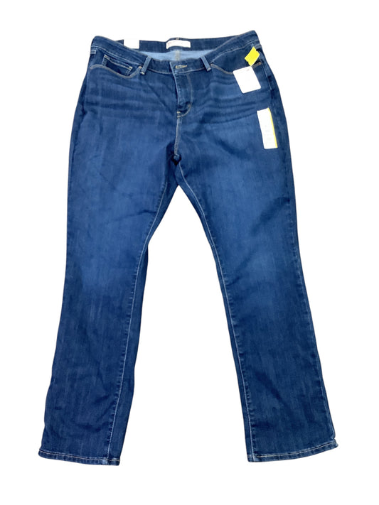 Jeans Straight By Levis In Blue Denim, Size: 18