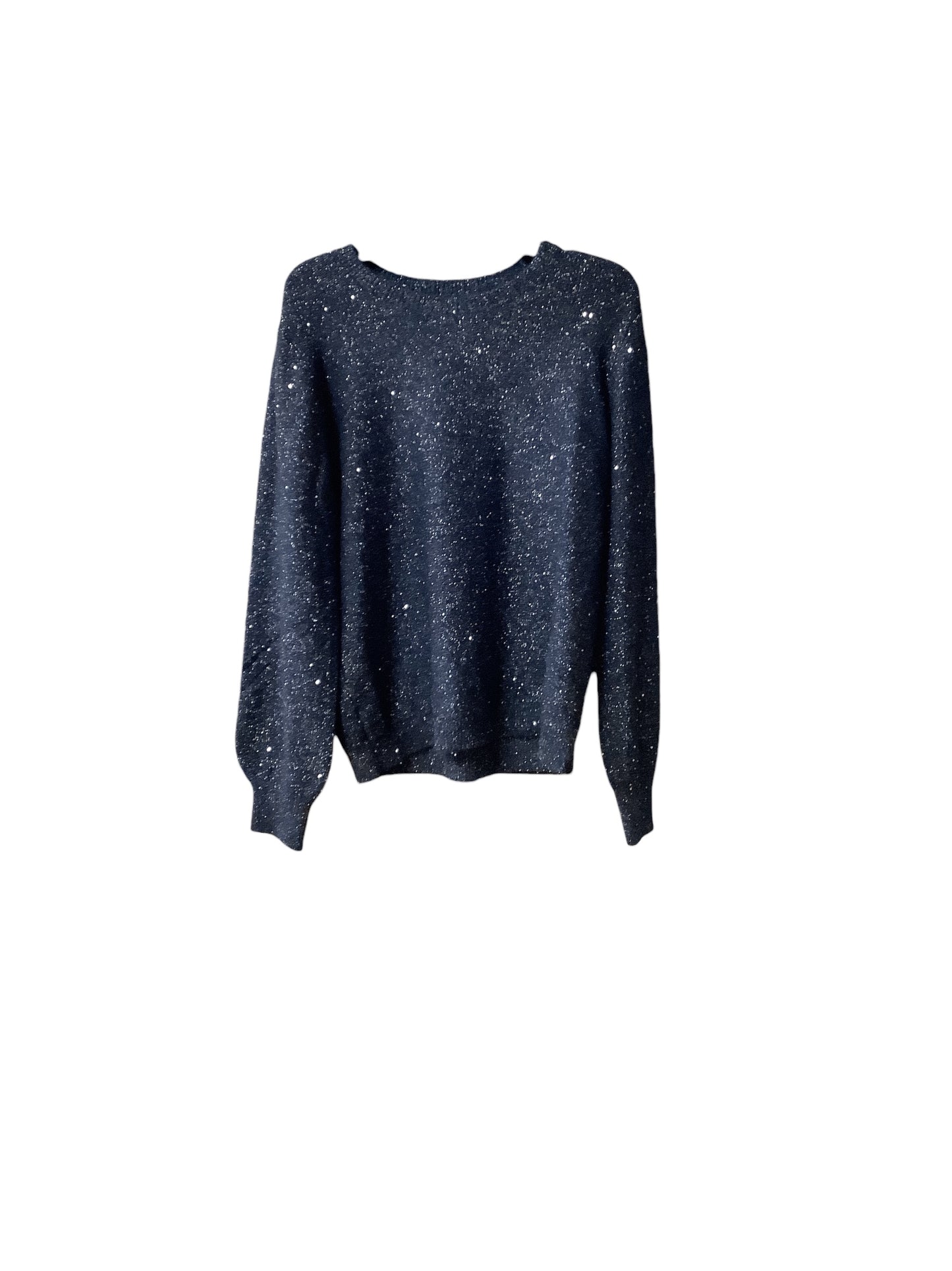 Sweater By Loft In Blue & Silver, Size: L