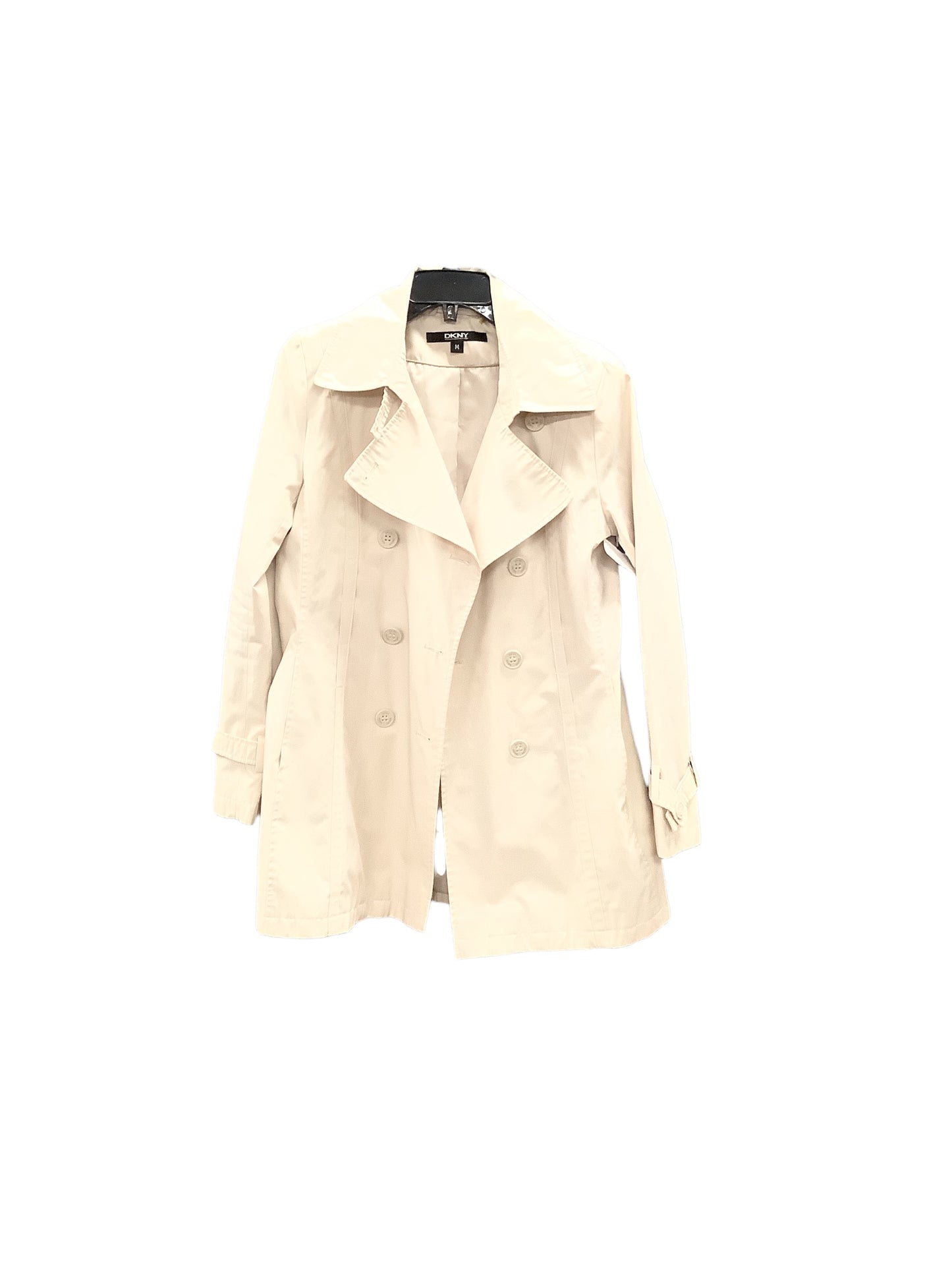 Coat Trench Coat By Dkny In Tan, Size: M