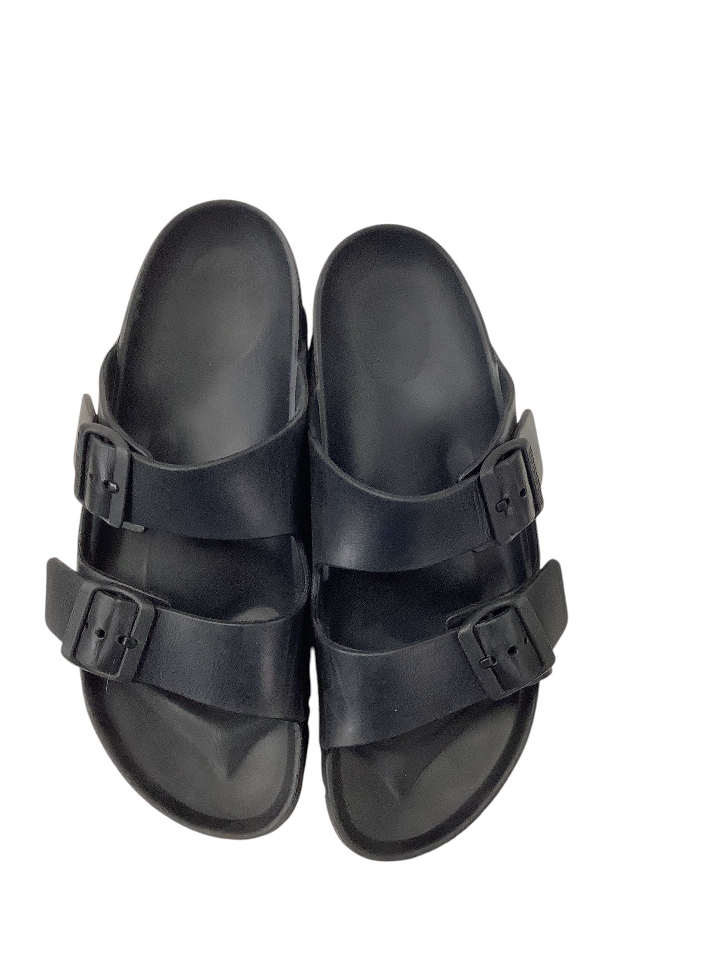 Sandals Flats By Birkenstock In Black, Size: 9