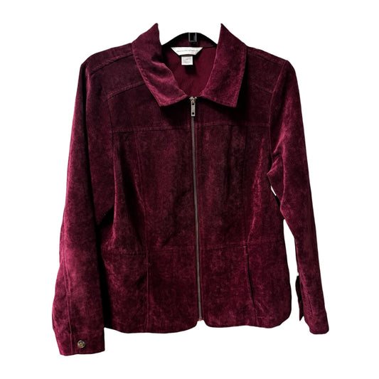 Jacket Denim By Christopher And Banks In Maroon, Size: M