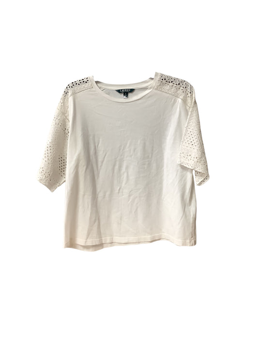 Top Short Sleeve Basic By Lauren By Ralph Lauren In White, Size: M