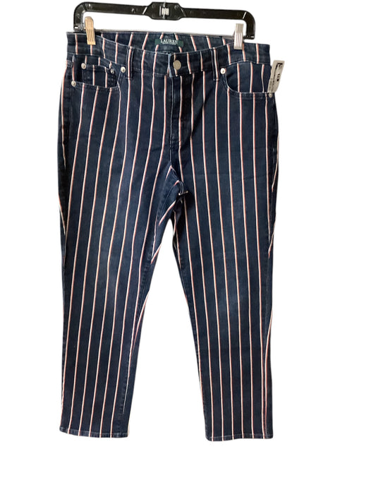 Jeans Skinny By Lauren By Ralph Lauren In Striped Pattern, Size: 8