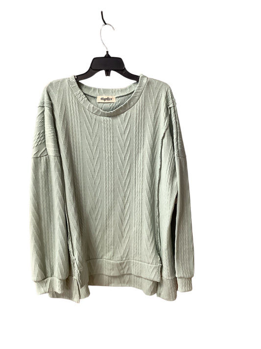 Top Long Sleeve Basic By Haptics In Green, Size: 2x