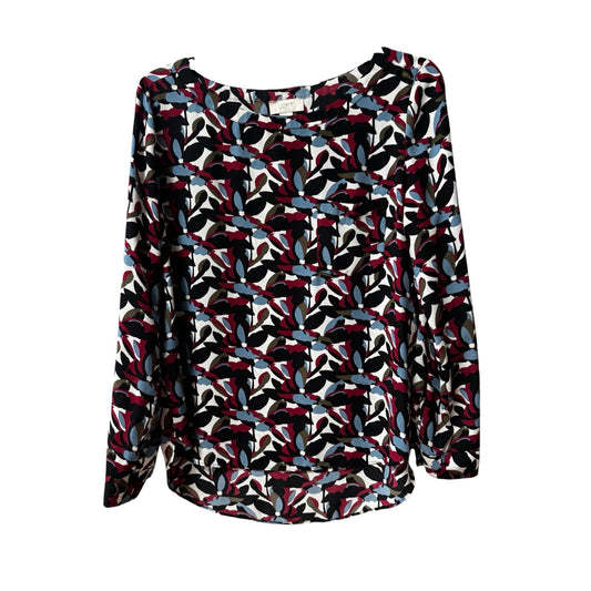 Top Long Sleeve By Loft In Blue & Red, Size: S