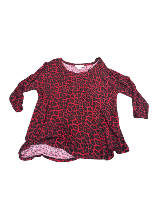 Top Long Sleeve By Michael By Michael Kors In Animal Print, Size: 1x