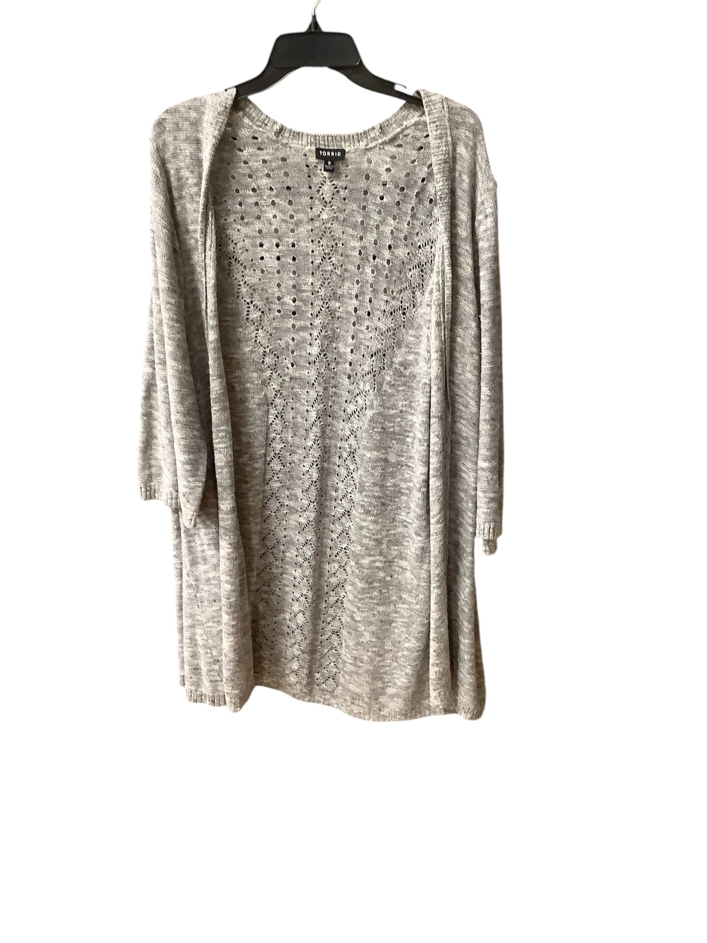 Sweater Cardigan By Torrid In Grey, Size: 3x