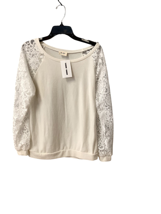 Top Long Sleeve By Bibi In Cream, Size: S