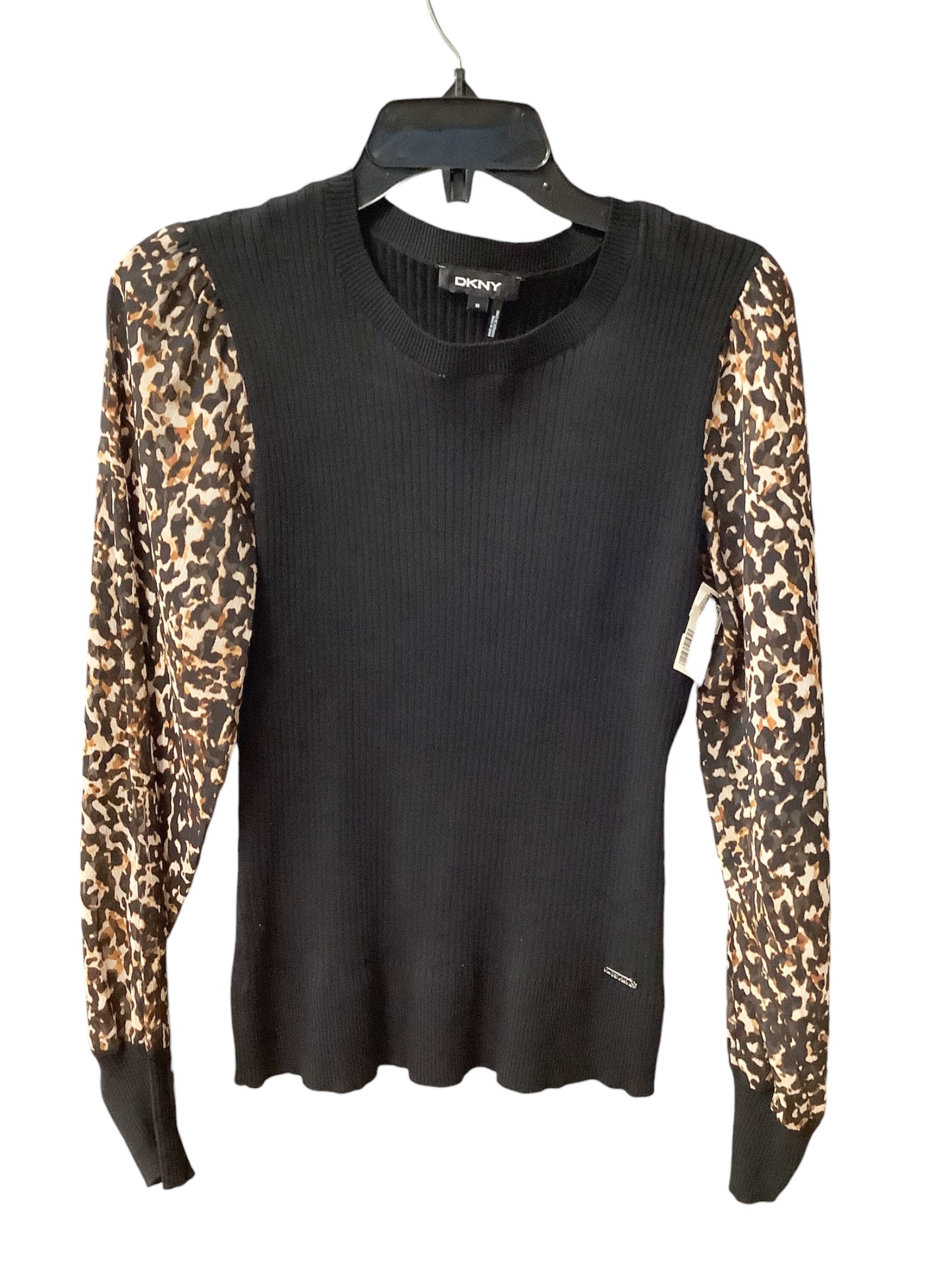 Top Long Sleeve By Dkny In Black, Size: M