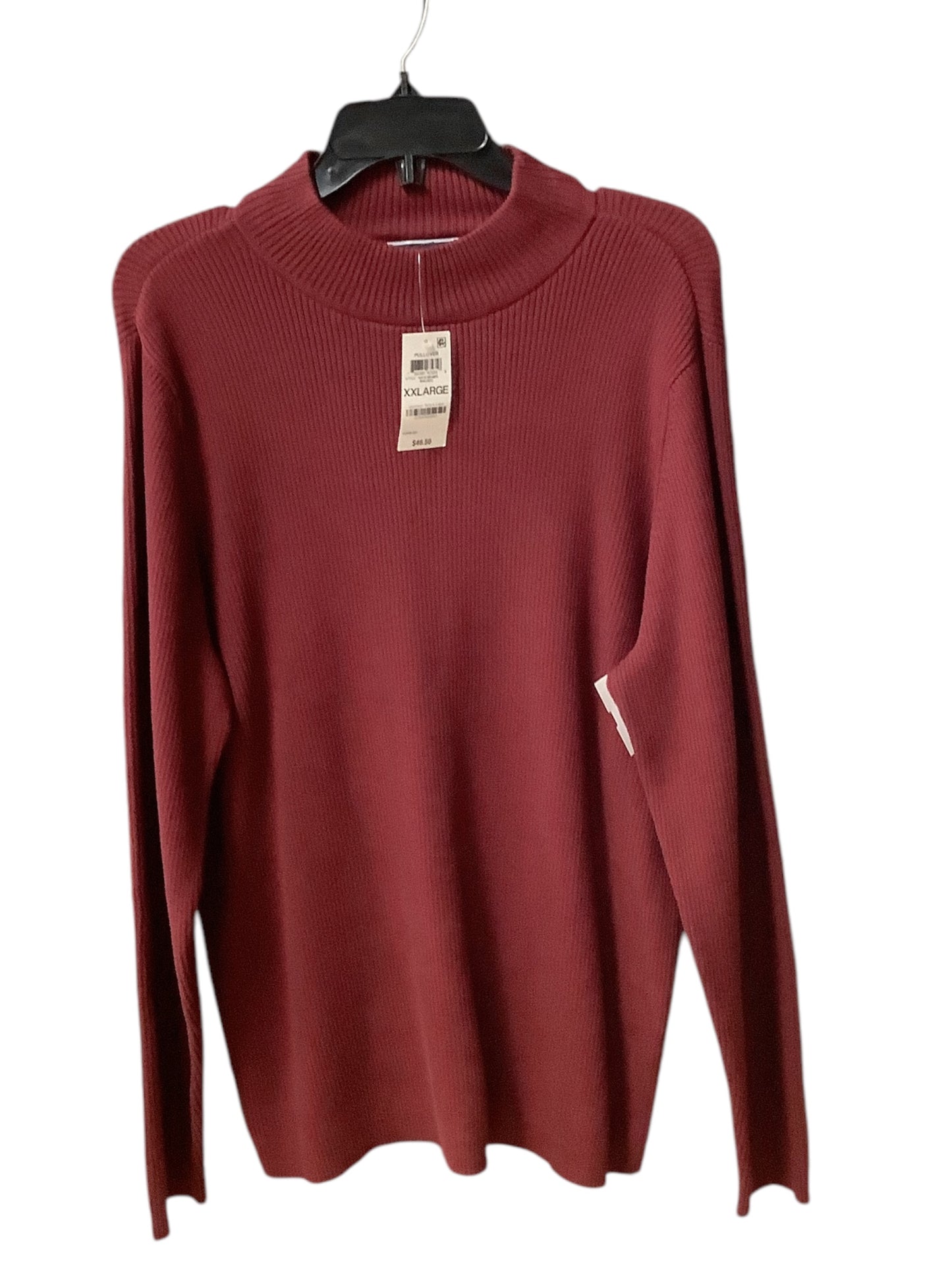 Top Long Sleeve By Karen Scott In Maroon, Size: Xxl