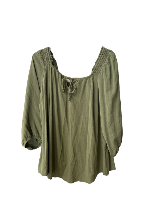 Top Long Sleeve By Torrid In Green, Size: 1x