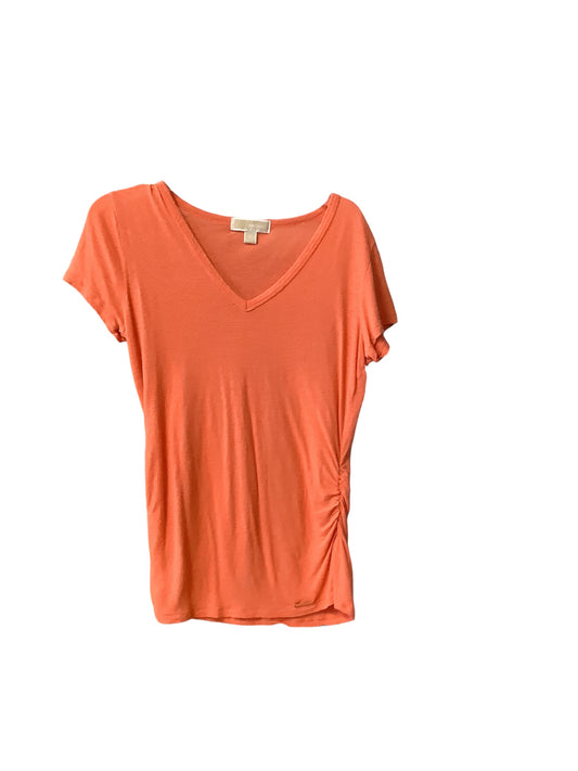 Orange Top Short Sleeve Michael By Michael Kors, Size M