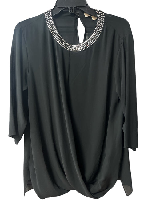 Top 3/4 Sleeve By Michael By Michael Kors In Black, Size: M