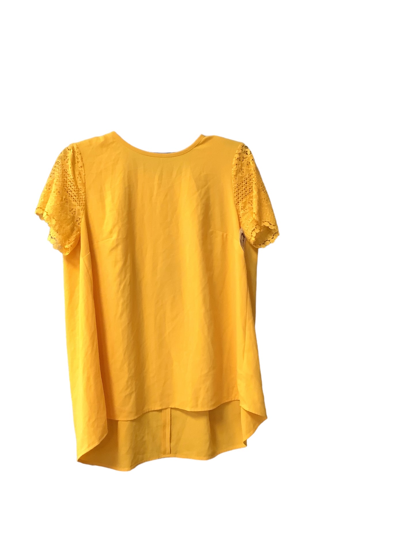 Yellow Top Short Sleeve Designer Michael By Michael Kors, Size M