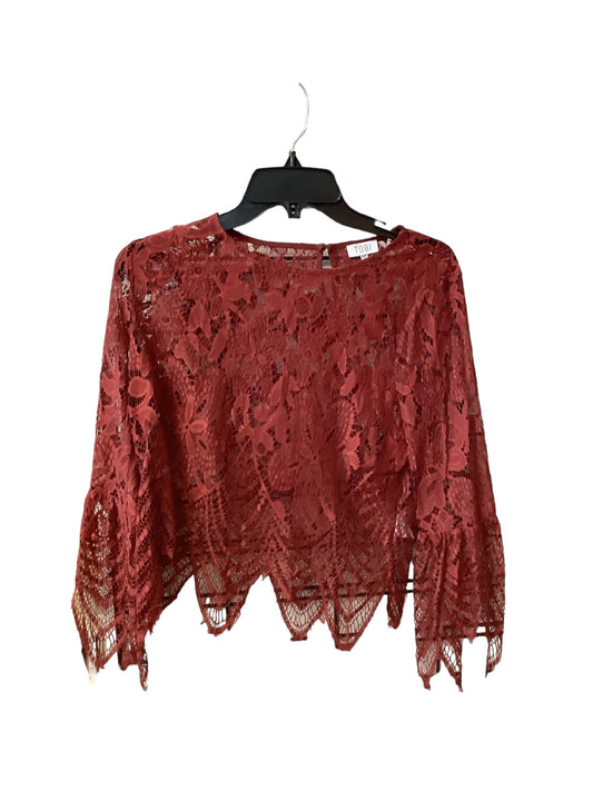 Top Long Sleeve By Tobi In Red, Size: S