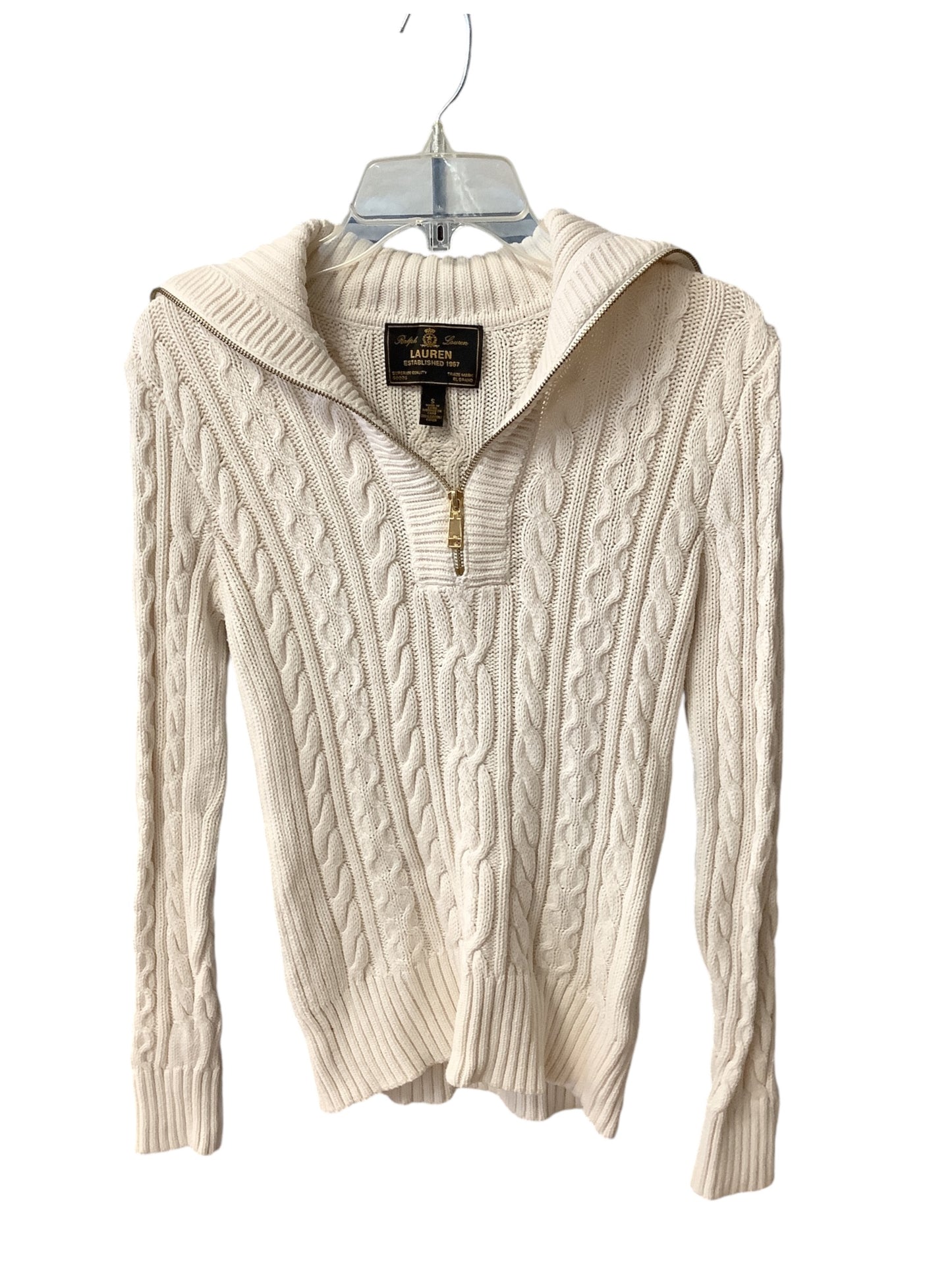 Sweater Designer By Ralph Lauren Black Label In Cream, Size: S