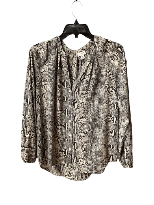 Top Long Sleeve By J. Crew In Snakeskin Print, Size: M