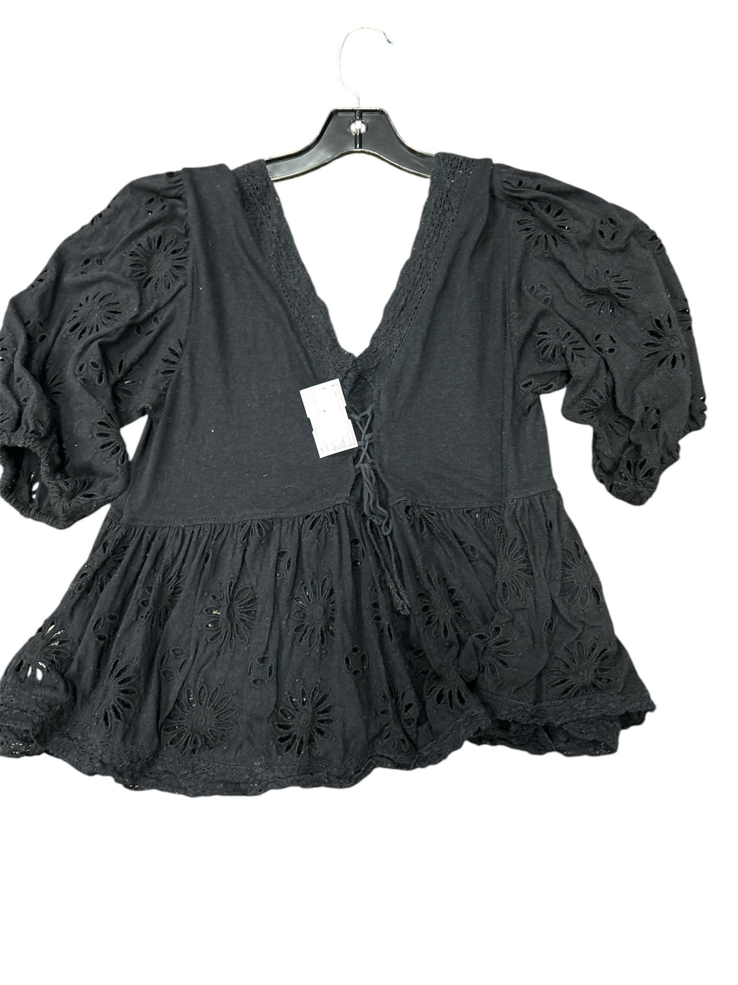 Top Short Sleeve By Free People In Black, Size: S