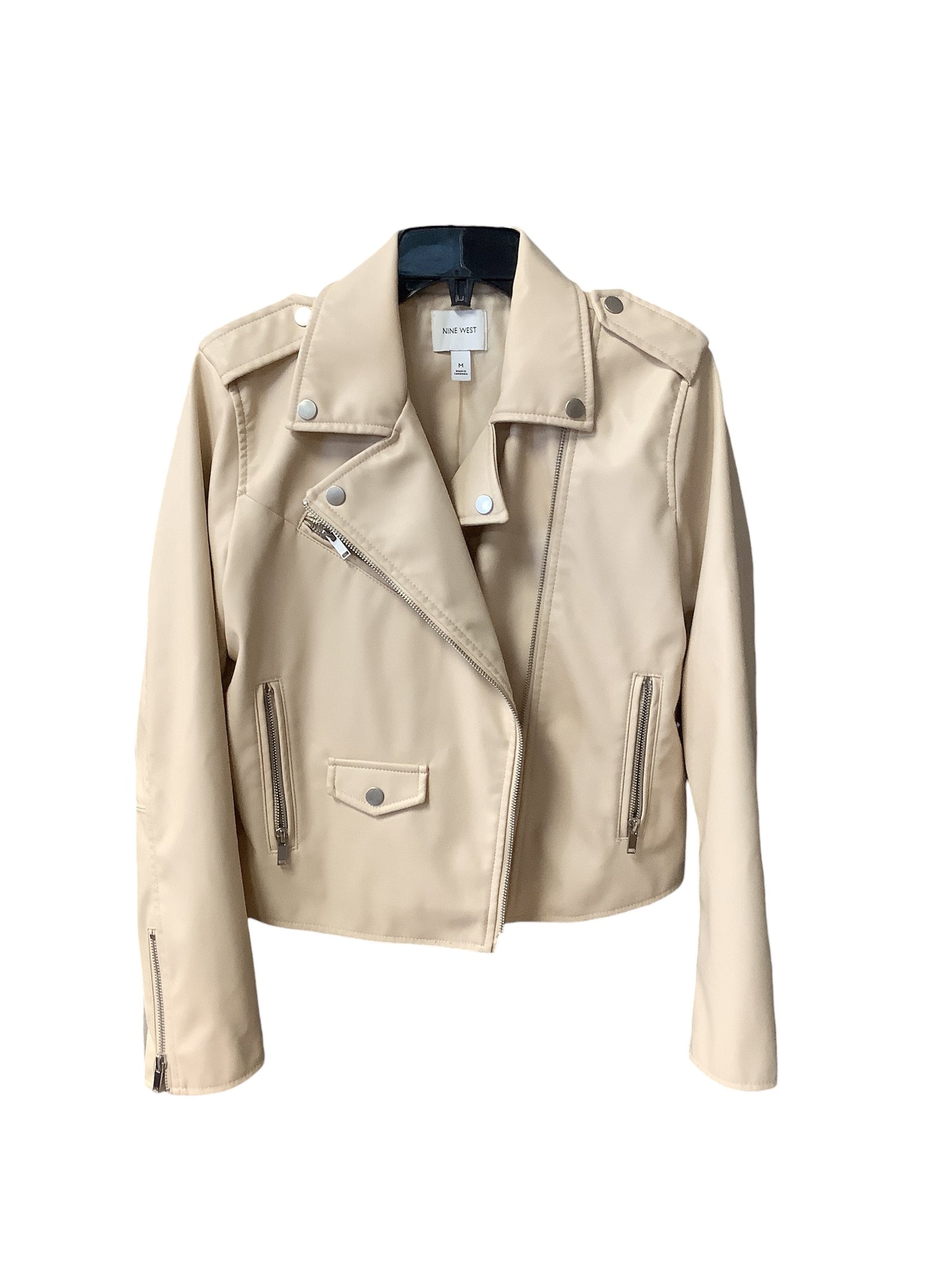 Jacket Moto By Nine West In Cream, Size: M