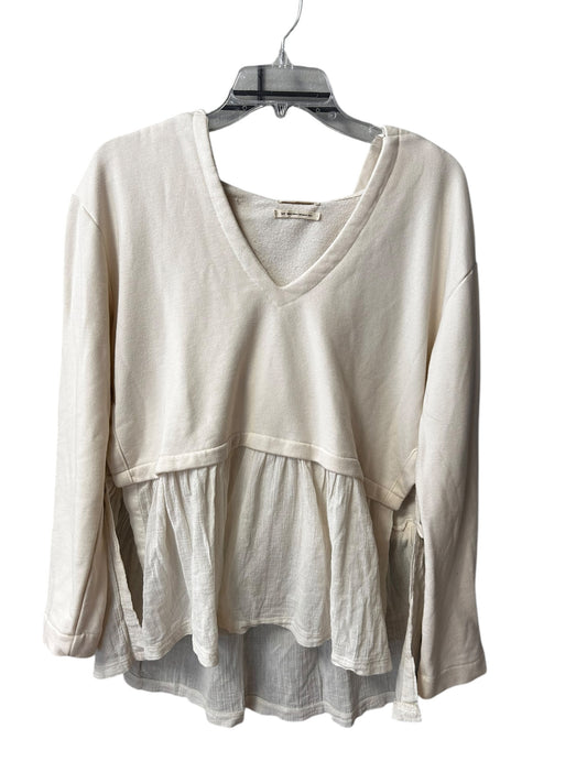 Sweatshirt Hoodie By Urban Outfitters In Cream, Size: S