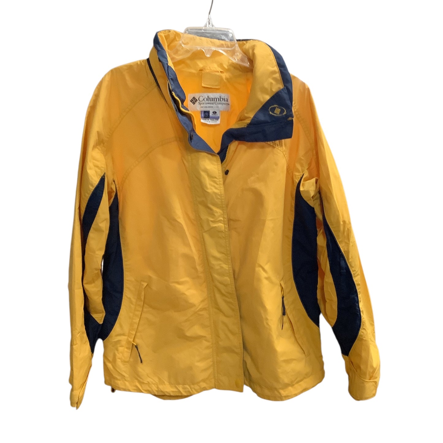 Jacket Windbreaker By Columbia In Yellow, Size: L