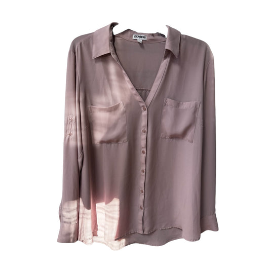 Top Long Sleeve By Express In Blush, Size: Xl