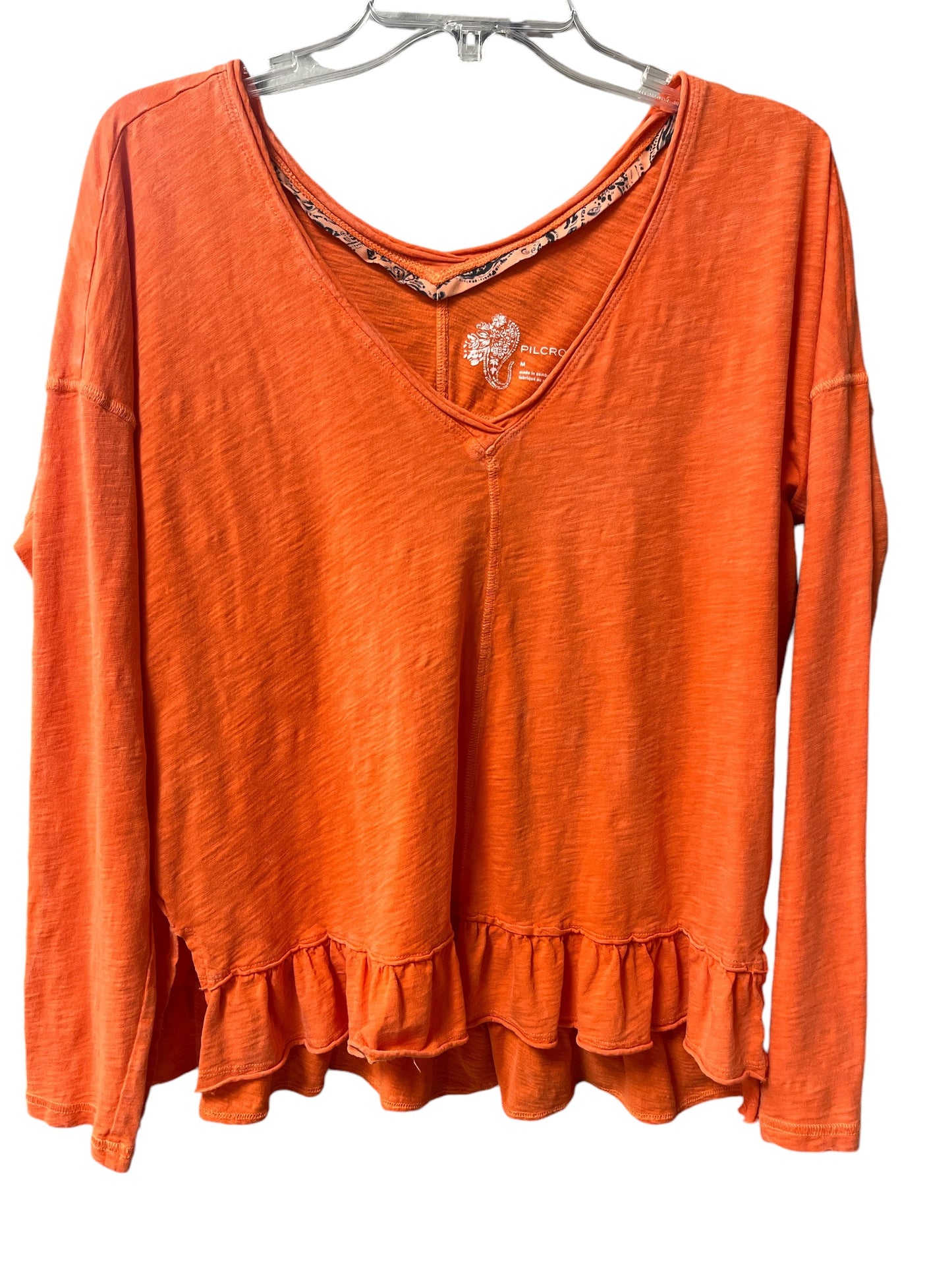 Top Long Sleeve By Pilcro In Orange, Size: M