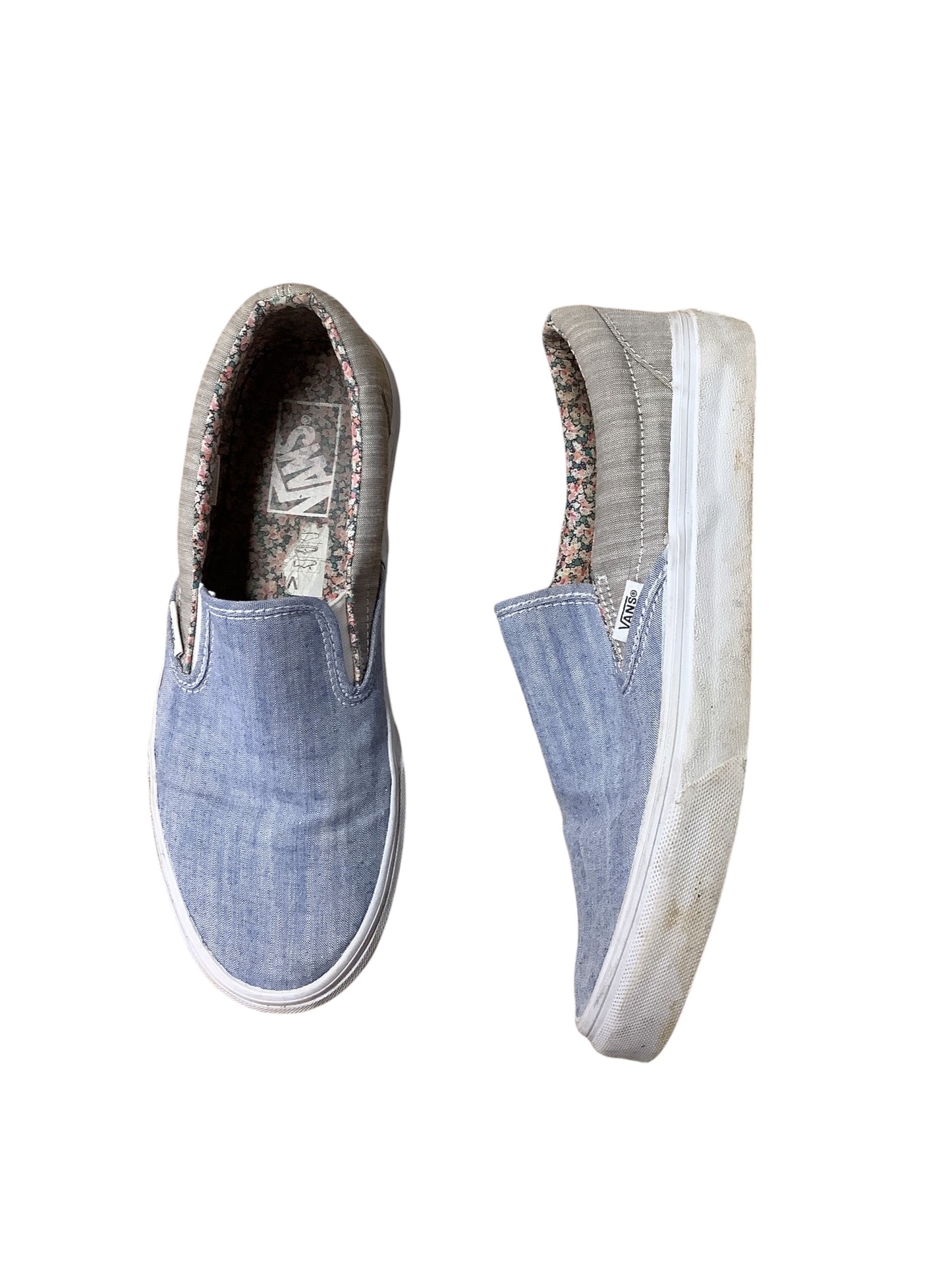 Shoes Flats By Vans In Blue Denim, Size: 9