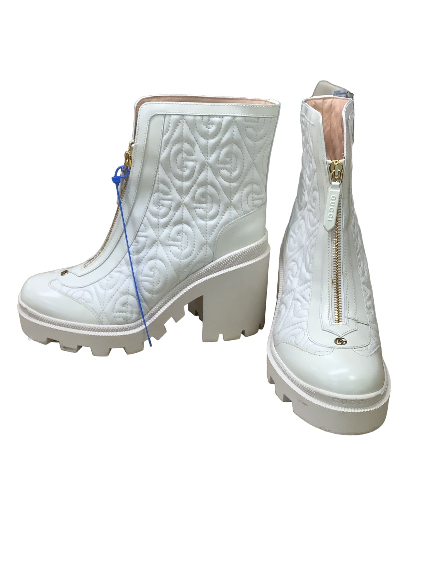 White Boots Luxury Designer Gucci, Size 8.5