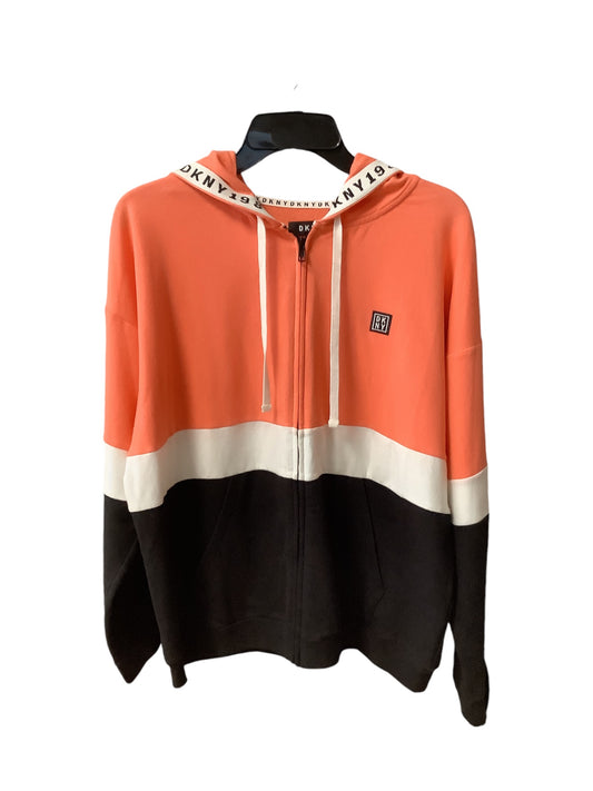 Athletic Jacket By Dkny In Orange, Size: M