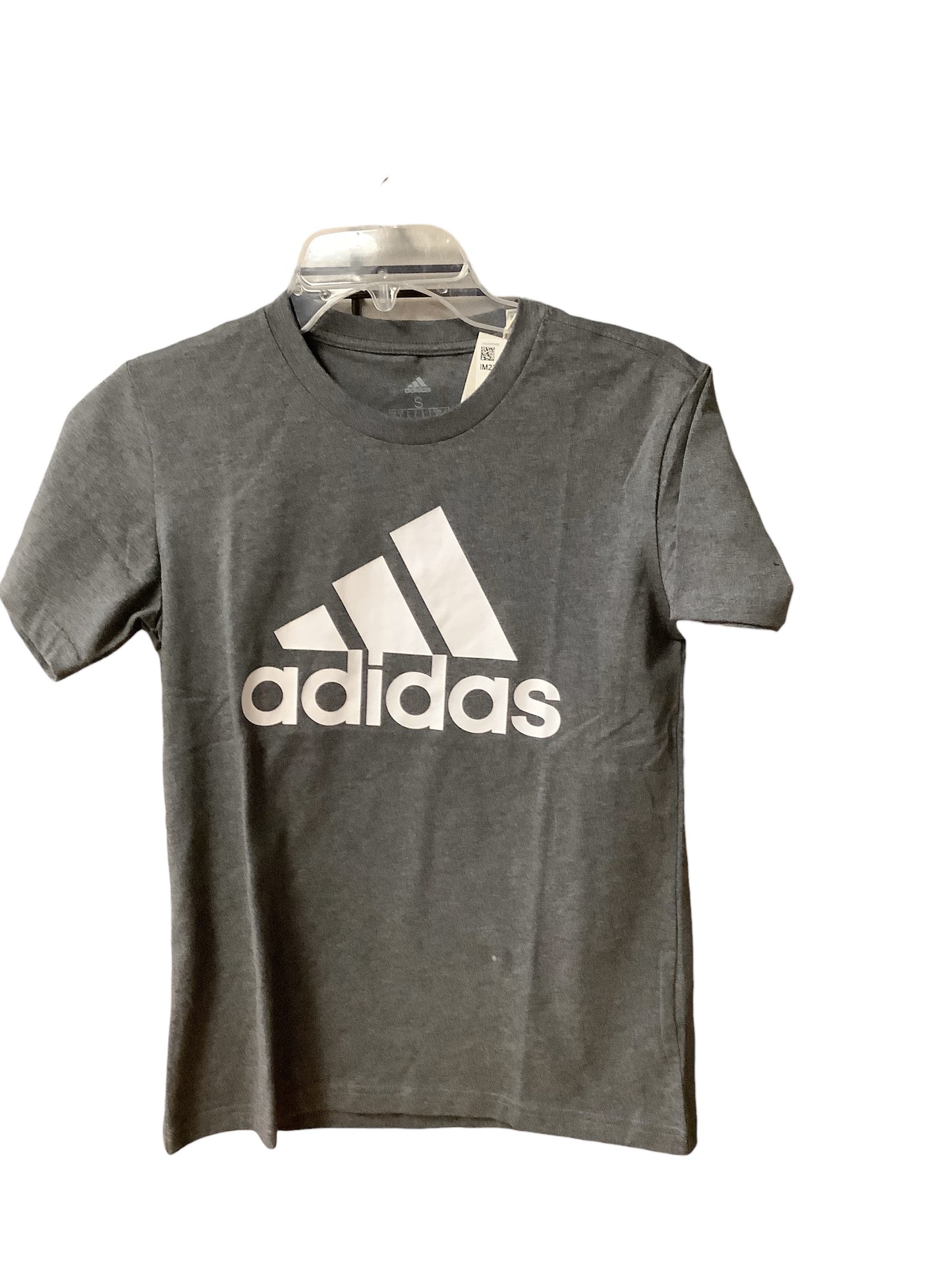 Athletic Top Short Sleeve By Adidas In Grey, Size: S