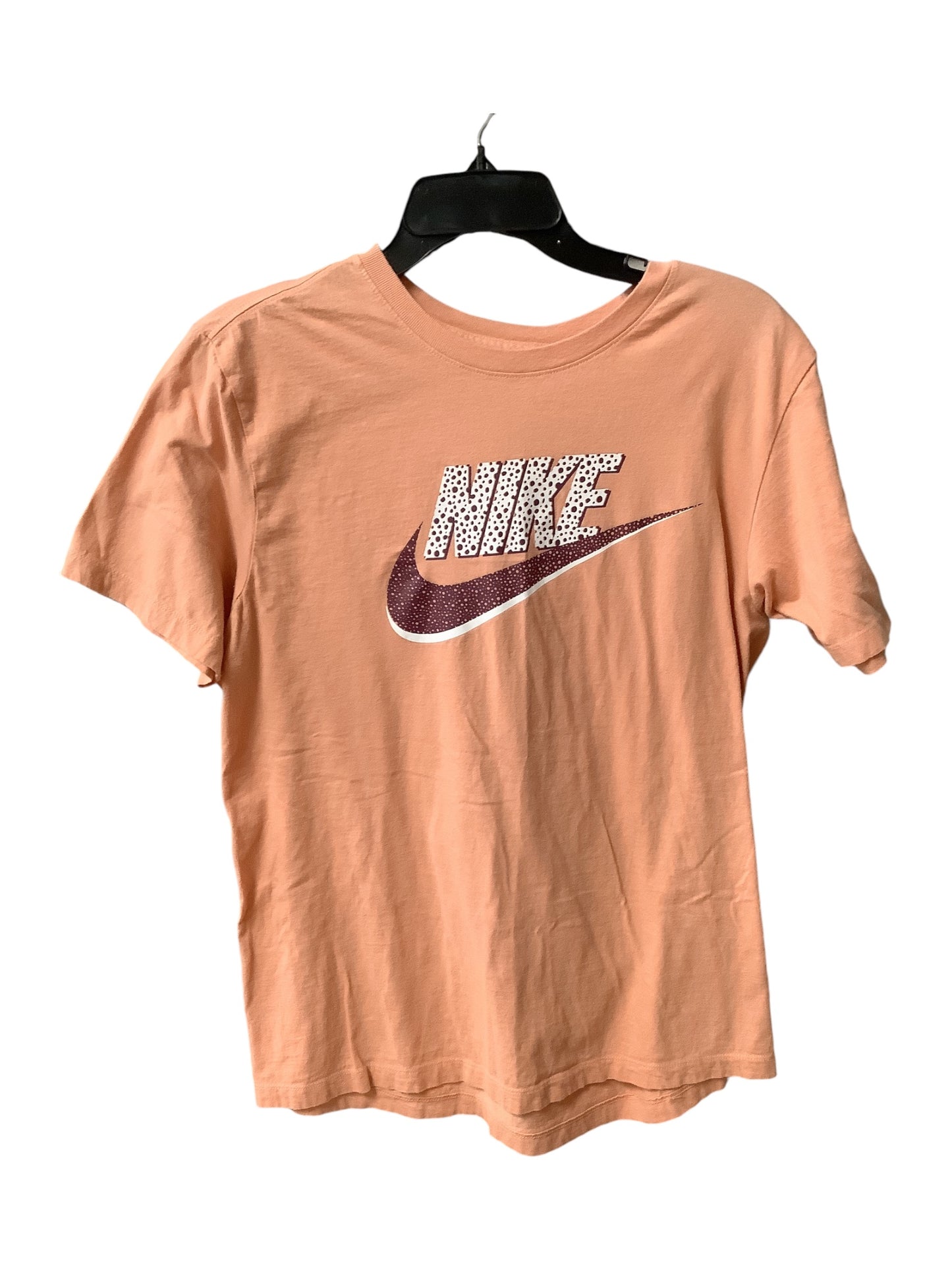 Athletic Top Short Sleeve By Nike Apparel In Orange, Size: M