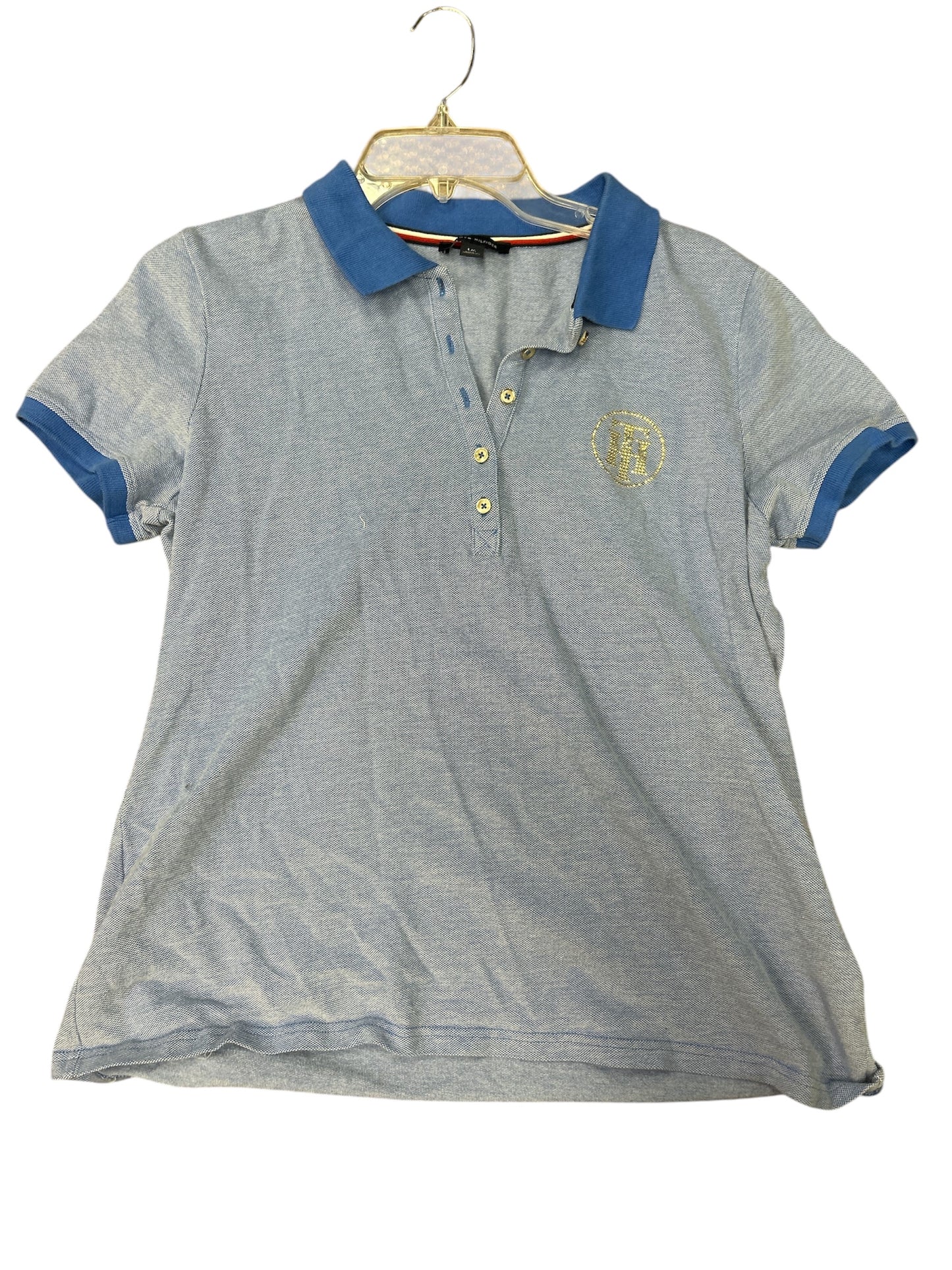 Top Short Sleeve By Tommy Hilfiger In Blue, Size: L