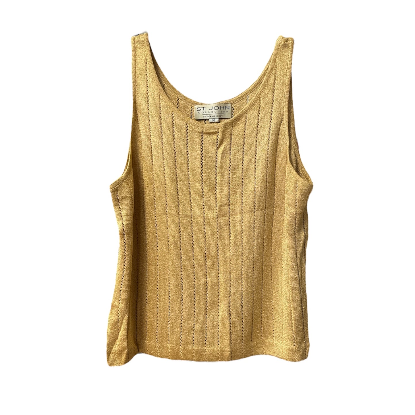 Gold Top Sleeveless Designer St John Collection, Size M